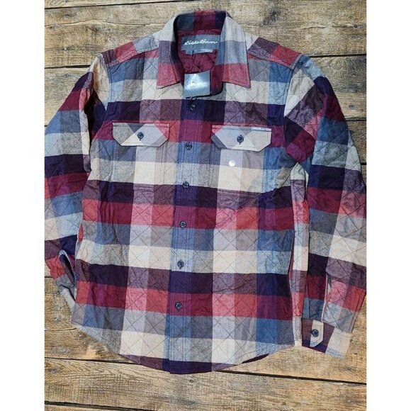 NWT Eddie Bauer Shacket Jacket Men's Small Quilted  Lined Pockets Button Up - Picture 2 of 16